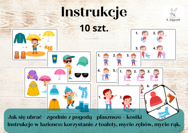 Instrukcje dla przedszkolaka - Jak się ubrać, mycie zębów, rąk, korzystanie z toalety - łazienka