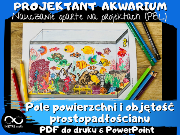 Pole powierzchni i objętość prostopadłościanu. Projekt matematyczny: Zaprojektuj Akwarium. Nauczanie Oparte na Projektach (PBL) dla kl.5-8.