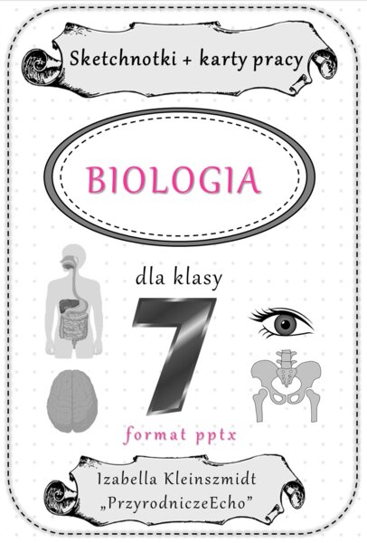 Megazestaw sketchnotek (notatek) i kart pracy na cały rok szkolny do biologii w klasie 7 – do każdej lekcji. Do zestawu dodaję w gratisie linki do niekomercyjnych prezentacji multimedialnych na każdą lekcję