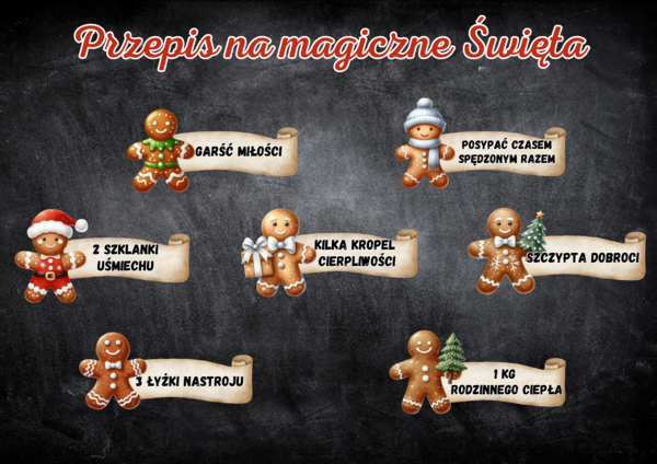 GAZETKA "PRZEPIS NA MAGICZNE/UDANE ŚWIĘTA" - WERSJA Z PIERNICZKAMI
