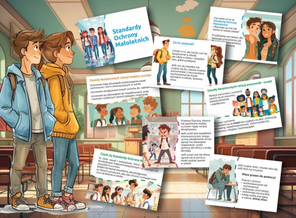 Standardy Ochrony Małoletnich – gazetka dla klas IV-VIII, 15 kart.