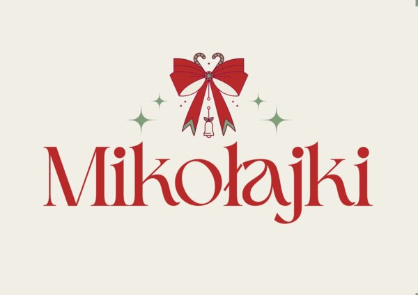 Napis „Mikołajki” – dekoracja do wycięcia i zawieszenia