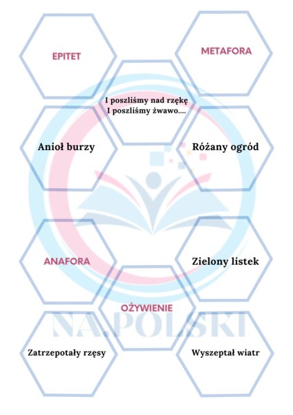 Środki stylistyczne - powtórzenie - heksagony