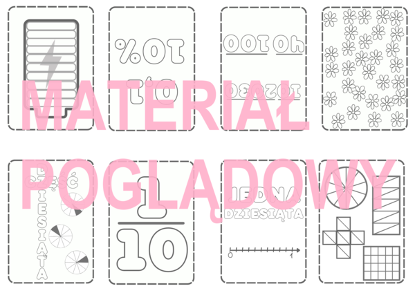 Książeczka ułamkowa - jedna dziesiąta. Ułamki zwykłe - klasa 4,5