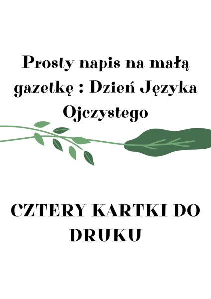 Dzień Języka Ojczystego - napis