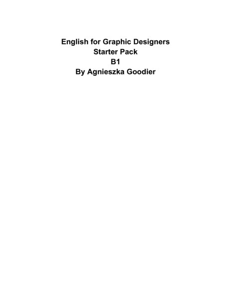 English for Graphic Designers B1 Starter Pack - angielski dla grafików B1 pakiet startowy