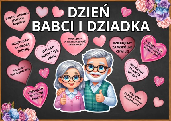 DZIEŃ BABCI I DZIADKA - zestaw materiałów, grafika XXL