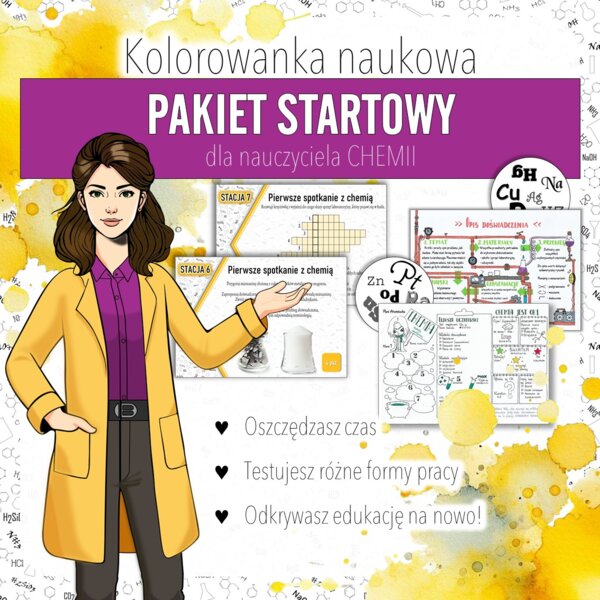 PAKIET startowy dla nauczycieli CHEMII – karty pracy i pomysły na ciekawe lekcje.