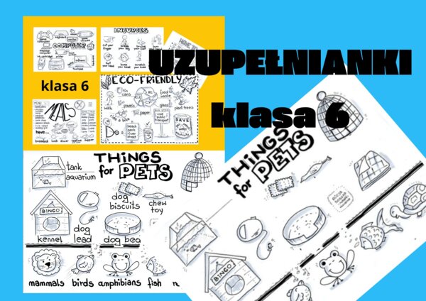 UZUPEŁNIANKI - Notatki wizualne dla klasy 6 SP z angielskiego Alicja Soszka