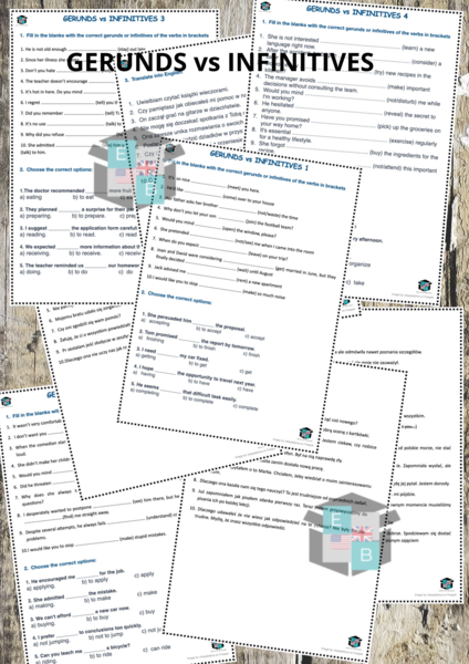 GERUNDS & INFINITIVES 5 kart pracy