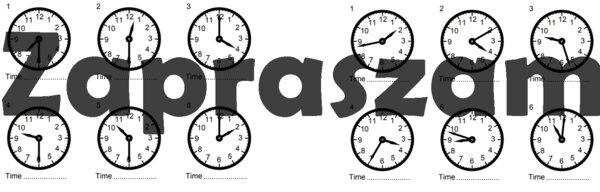 Nauka godzin na zegarze - spójrz na zegar i napisz godzinę