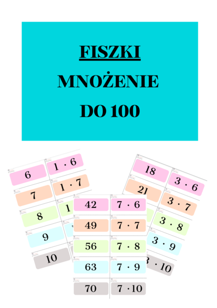 FISZKI - MNOŻENIE DO 100