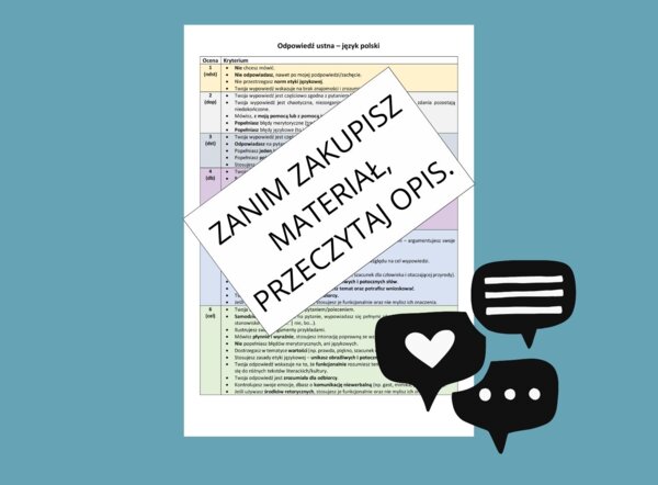 Kryteria do odpowiedzi ustnej na języku polskim IV-VIII