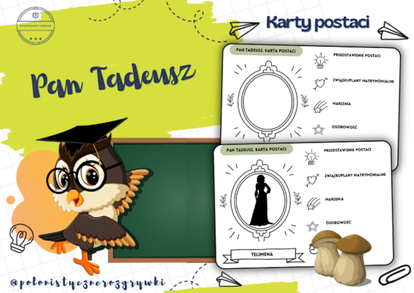 Pan Tadeusz. Karty postaci. Bohaterowie