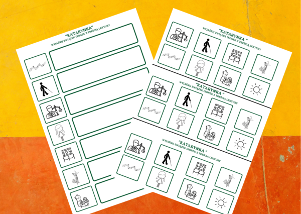 "KATARYNKA" – ikonki – wklejki – karta pracy – lektury 4-6