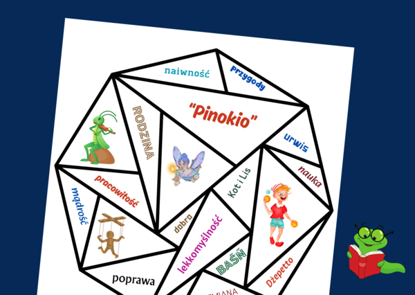 "PINOKIO" – układanka – puzzle – egzamin – powtórka - lektura uzupełniająca - karta pracy – EGZAMIN – powtórka