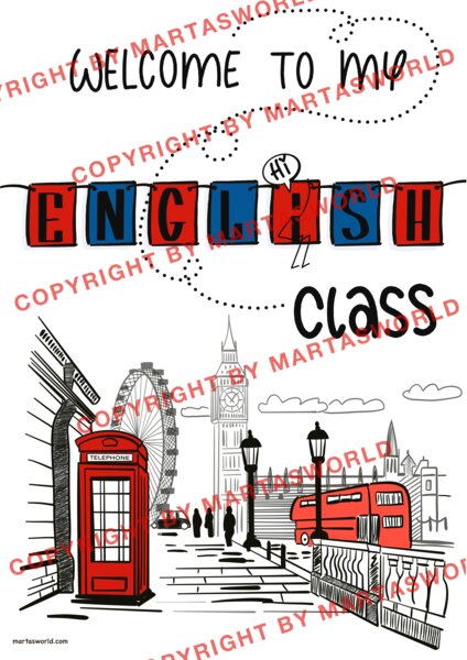 Wklejka do zeszytu „Welcome to my English class” – język angielski