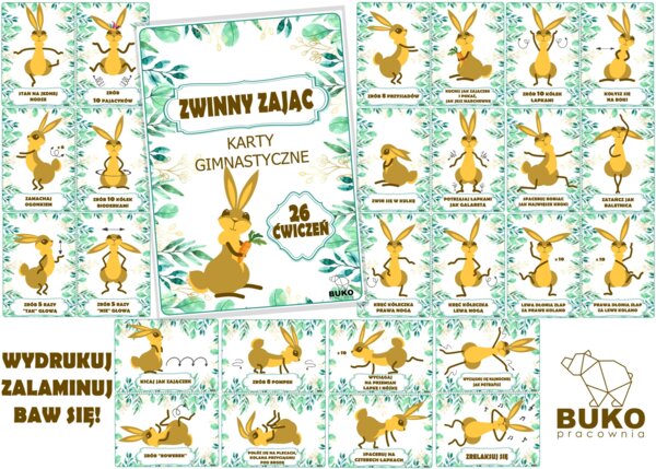ZWINNY ZAJĄC - KARTY GIMNASTYCZNE