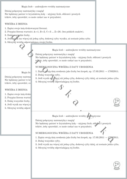 Magia liczb – matematyczne wróżby andrzejkowe