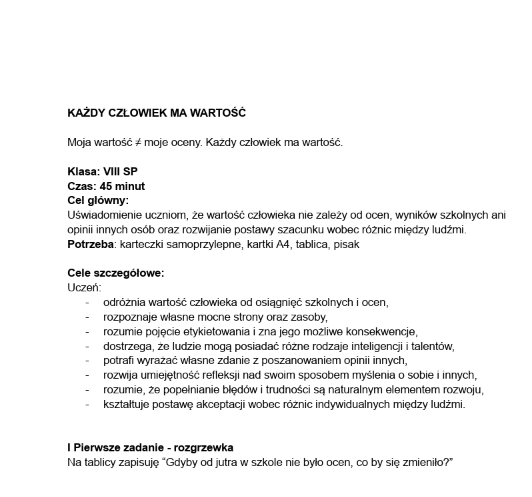 Każdy człowiek ma wartość