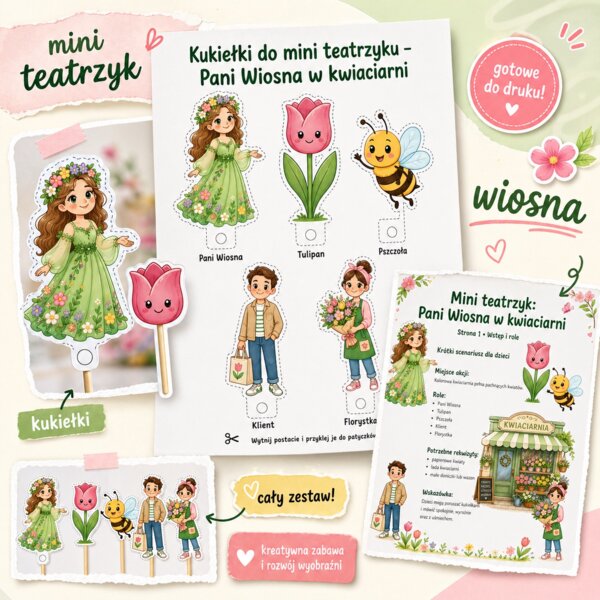 Mini teatrzyk. Mini Wiosna w kwiaciarni