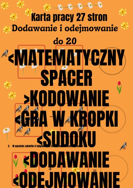 Matematyka do 20 wiosna gra mózgu