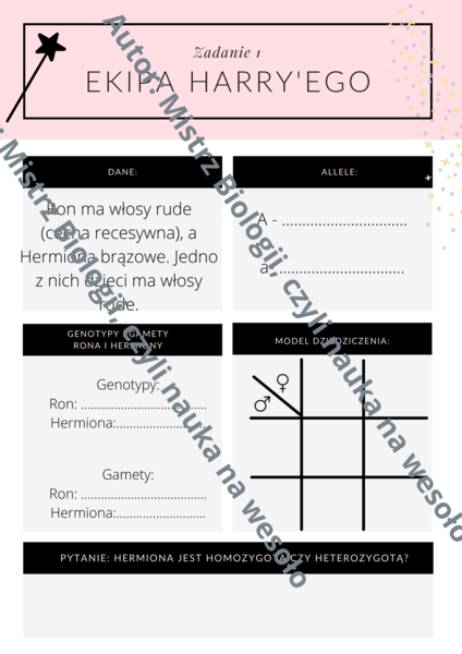 Zestaw zadań z krzyżówek jednogenowych