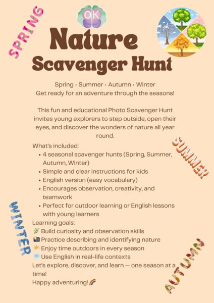 Scavenger Hunt for Kids, poszukiwanie skarbów, scavenger hunt, zabawa edukacyjna, przedszkole, klasy 1–3, nauka przez zabawę, aktywność ruchowa, gry edukacyjne, scavenger hunt, educational game, preschool, grades 1–3, learning through play, physical acti