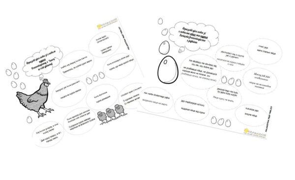 Polsko - ukraińskie karty pracy ze związkami frazeologicznymi (kura, jajko)