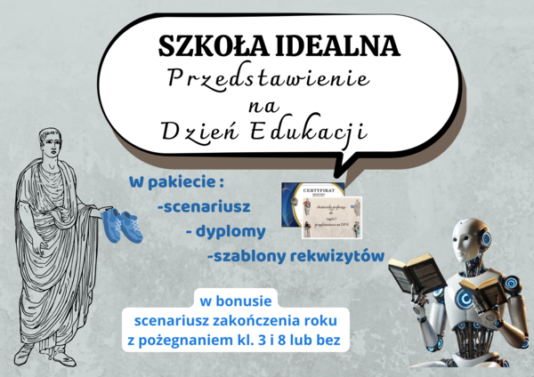 Dzień Edukacji Narodowej - kompletny pakiet materiałów; scenariusz, grafiki, muzyka.