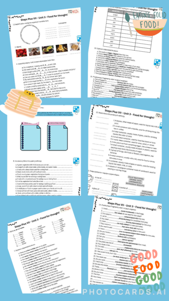 Steps Plus VII - unit 3 - zestaw kart pracy + wordwall