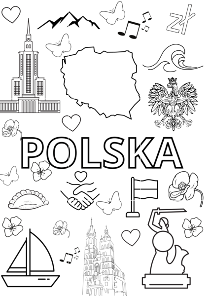 Kolorowanka patriotyczna- 4 warianty w jednym pakiecie (1 x a4, 9x a4, 16x a4, 25xa4)