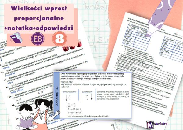 E8 Wielkości wprost proporcjonalne - karta pracy