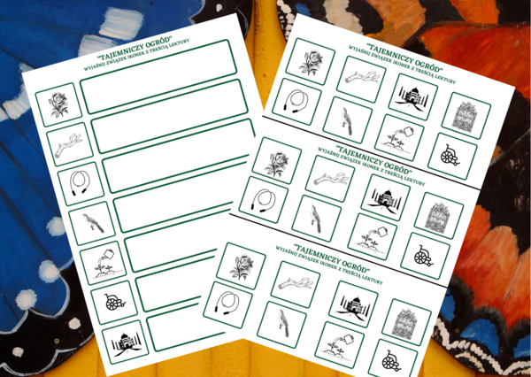 "TAJEMNICZY OGRÓD" – ikonki – wklejki – karta pracy – lektury 4-6