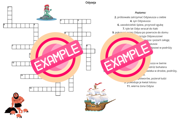 Pakiet krzyżówek premium, antyk, 7 krzyżówek plus rozwiązania