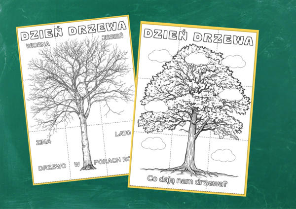 DZIEŃ DRZEWA - DWIE KOLOROWANKI XXL