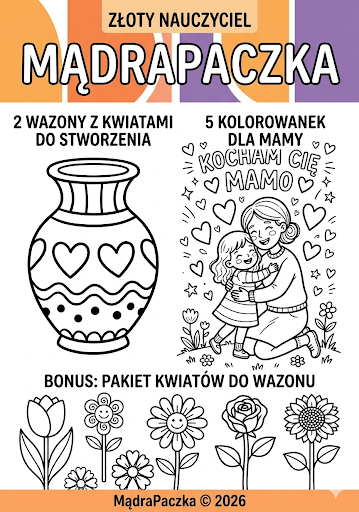 Zestaw na Dzień Mamy - Wazon 3D i Kolorowanki