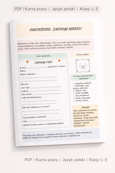 Ogłoszenie: zaginął Reksio!