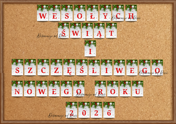 Girlanda - WESOŁYCH ŚWIĄT I SZCĘŚLIWEGO NOWEGO ROKU 2026 - wersja 3