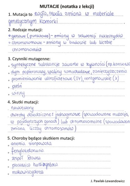 Mutacje (sketchnotka)