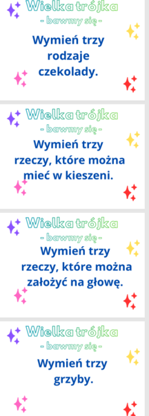 Wymień trzy rzeczy...