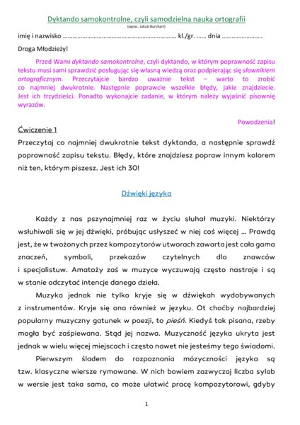 Dyktando samokontrole