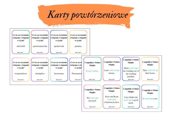 BRAINY 6 UNIT 3 KARTY POWTÓRKOWE