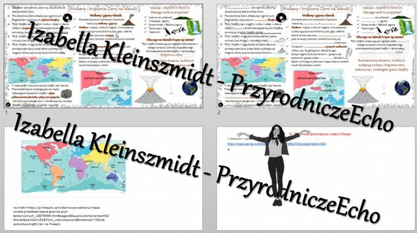 Minizestaw na temat „Wulkany i trzęsienia Ziemi na Islandii” – sketchnotka + karta pracy w power point + gratisowy link do prezentacji multimedialnej niekomercyjnej wykonanej w genial.ly do indywidualnego pobrania i użycia do celów niekomercyjnych. Geogr