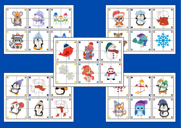 ZIMA – puzzle – układanka- układanki – biblioteka – świetlica – przedszkole – 30 wersji