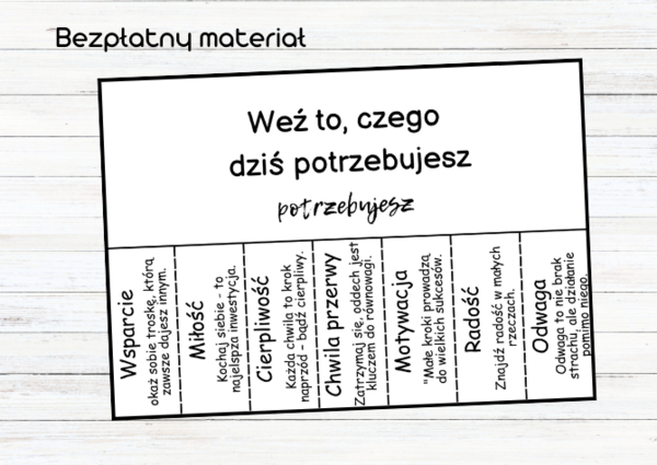 Zrywki - weź co potrzebujesz - wsparcie dla uczniów - dekoracja