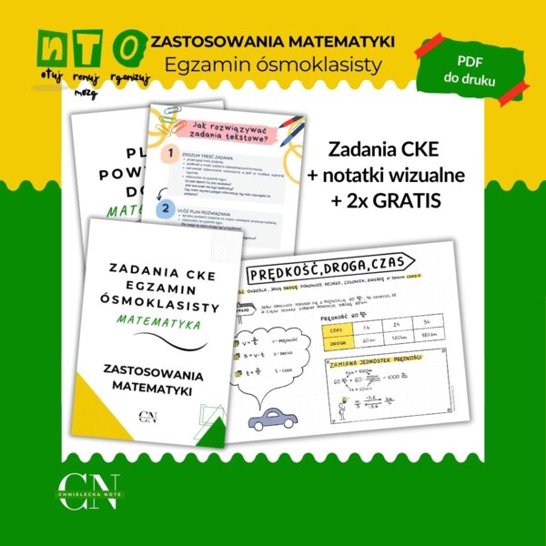 Powtórzenie E8 Egzamin ósmoklasisty – Zastosowania matematyki + 2x GRATIS!