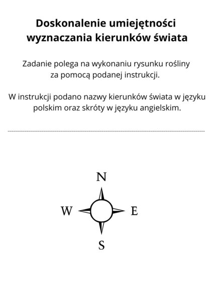 Karta pracy - kierunki świata - klasa 4