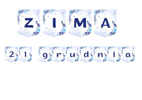 Girlanda, baner "ZIMA 21 grudnia"