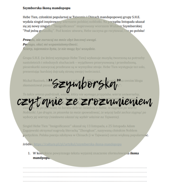 "Szymborska" (czytanie ze zrozumieniem)